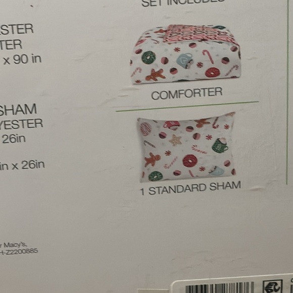 CHARTER CLUB KIDS TWIN Sugar & Spice w/Gingerbread Man Reversible Comforter Set - Picture 6 of 11